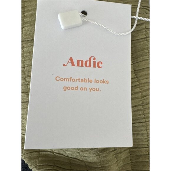 Andie Women's L The Hermosa Swim Top Sage Green Textured NWT - Picture 11 of 16